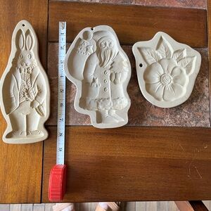 Brown Bag Cookie Art Plaster Cookie Molds - Bunny, Santa & Flower -